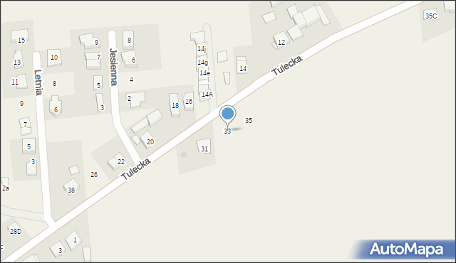 Gowarzewo, Tulecka, 33, mapa Gowarzewo