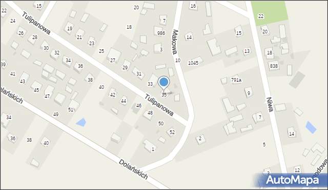 Grębów, Tulipanowa, 35, mapa Grębów