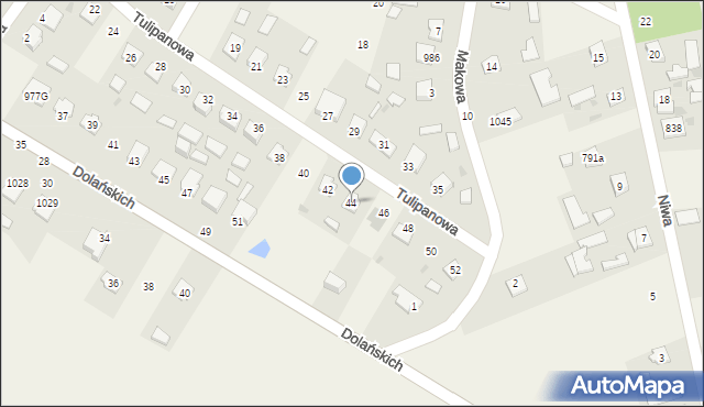 Grębów, Tulipanowa, 44, mapa Grębów