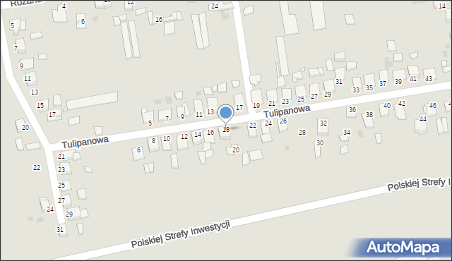 Grudziądz, Tulipanowa, 18, mapa Grudziądza