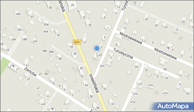 Imielin, Turystyczna, 1, mapa Imielin