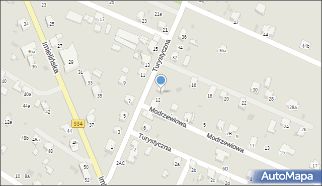 Imielin, Turystyczna, 14, mapa Imielin