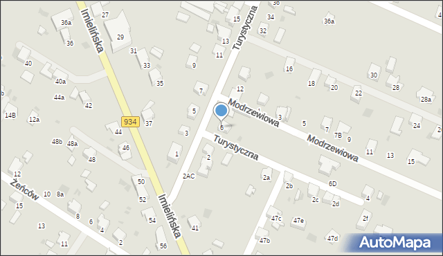 Imielin, Turystyczna, 6, mapa Imielin