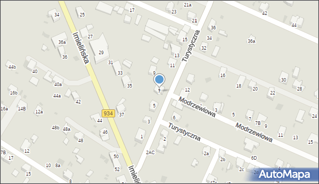 Imielin, Turystyczna, 7, mapa Imielin