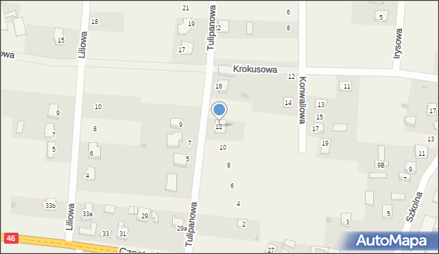 Janów, Tulipanowa, 12, mapa Janów