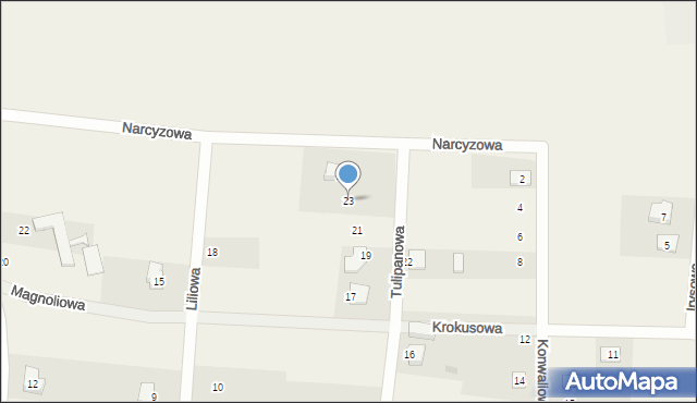 Janów, Tulipanowa, 23, mapa Janów