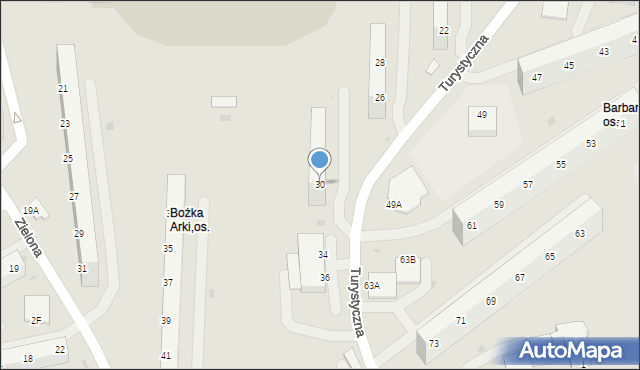 Jastrzębie-Zdrój, Turystyczna, 30, mapa Jastrzębie-Zdrój