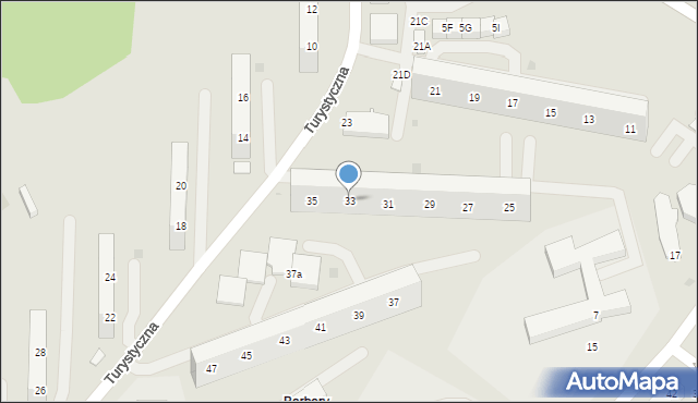 Jastrzębie-Zdrój, Turystyczna, 33, mapa Jastrzębie-Zdrój