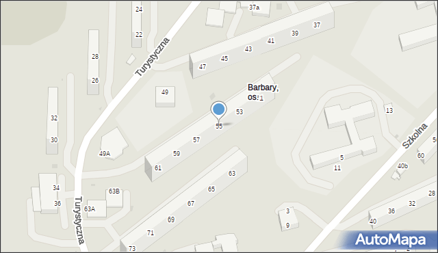 Jastrzębie-Zdrój, Turystyczna, 55, mapa Jastrzębie-Zdrój