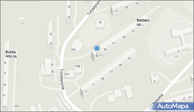 Jastrzębie-Zdrój, Turystyczna, 61, mapa Jastrzębie-Zdrój