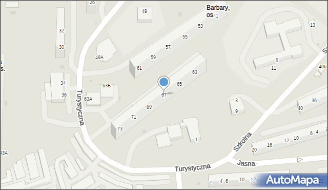 Jastrzębie-Zdrój, Turystyczna, 67, mapa Jastrzębie-Zdrój