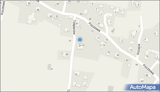 Jawiszowice, Tulipanów, 1f, mapa Jawiszowice