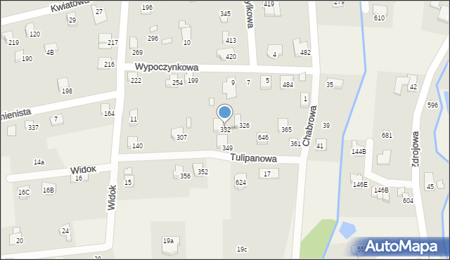 Jaworze, Tulipanowa, 332, mapa Jaworze