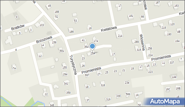 Jaworze, Turystyczna, 23A, mapa Jaworze