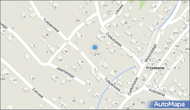 Jaworzno, Tulipanowa, 4, mapa Jaworzno