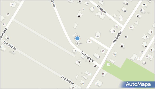 Jelcz-Laskowice, Turniejowa, 6, mapa Jelcz-Laskowice