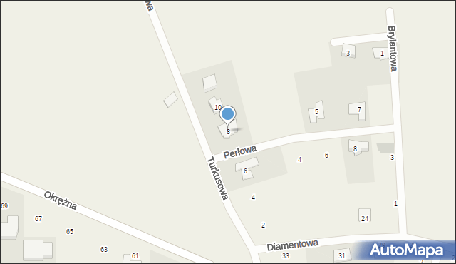 Jerzykowo, Turkusowa, 8, mapa Jerzykowo