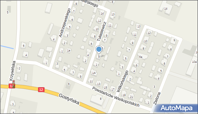 Kąkolewo, Tułasiewicz, 3, mapa Kąkolewo