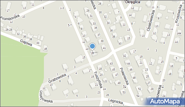 Kalisz, Tuszyńska, 16, mapa Kalisza