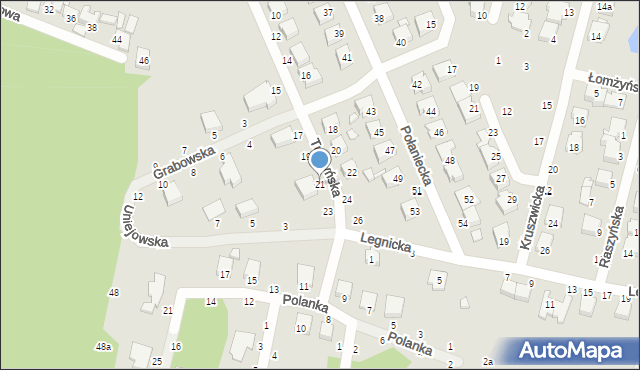 Kalisz, Tuszyńska, 21, mapa Kalisza