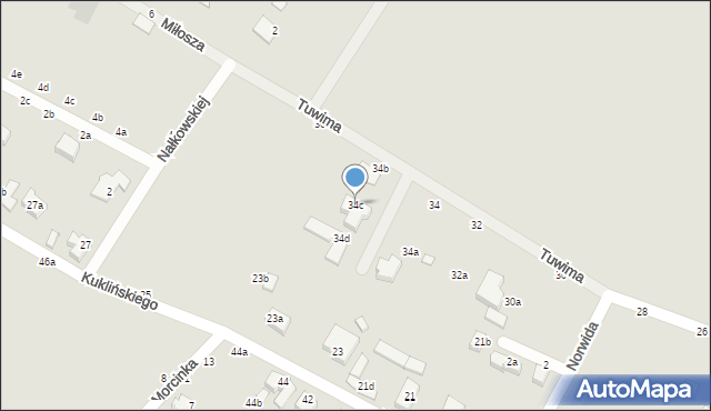 Kalisz, Tuwima Juliana, 34c, mapa Kalisza