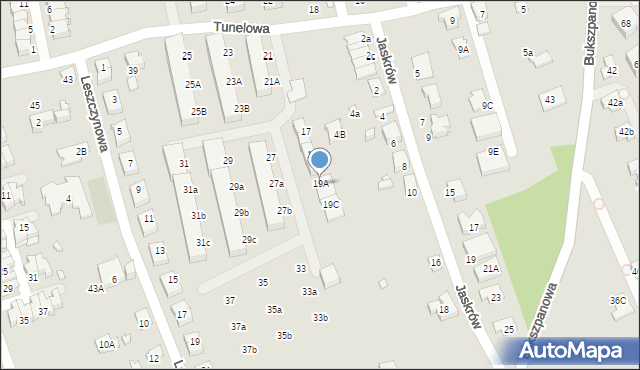 Katowice, Tunelowa, 19A, mapa Katowic