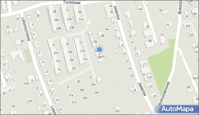 Katowice, Tunelowa, 19C, mapa Katowic