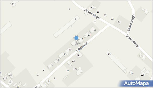 Kępa, Tulipanów, 13, mapa Kępa