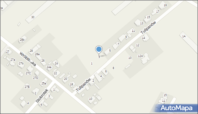 Kępa, Tulipanów, 3, mapa Kępa