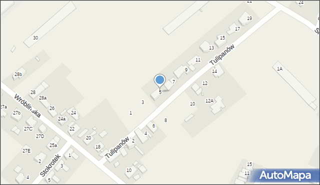 Kępa, Tulipanów, 5, mapa Kępa