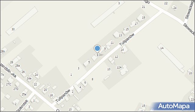Kępa, Tulipanów, 7, mapa Kępa