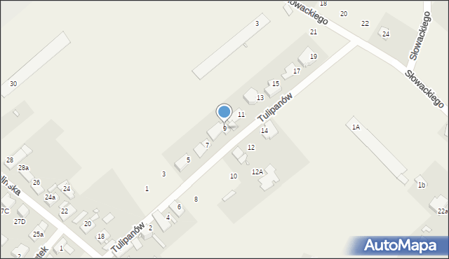 Kępa, Tulipanów, 9, mapa Kępa