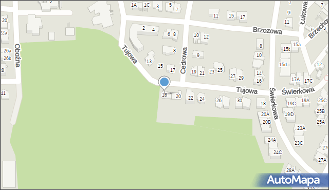 Kielce, Tujowa, 18, mapa Kielc