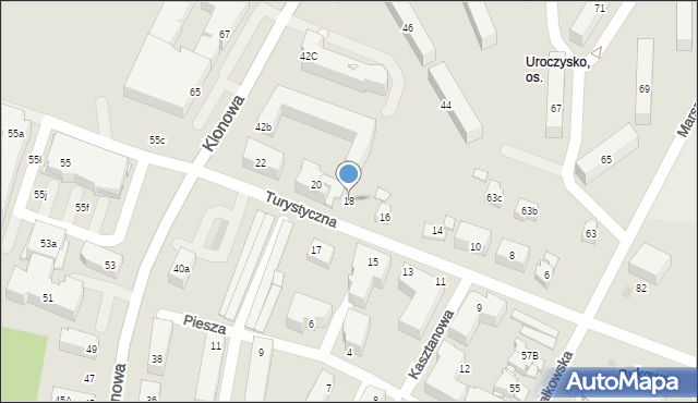 Kielce, Turystyczna, 18, mapa Kielc