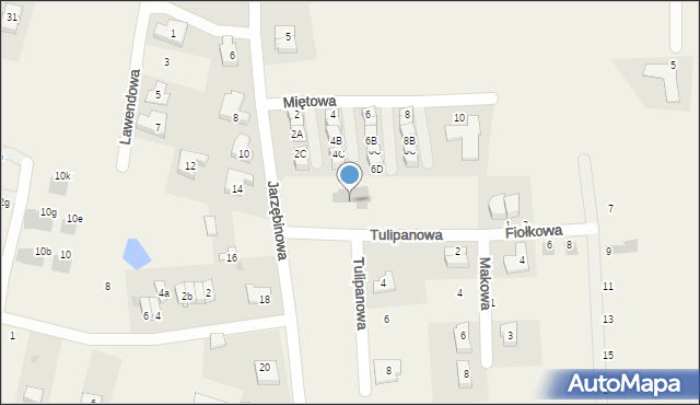 Kiełczówek, Tulipanowa, 1, mapa Kiełczówek