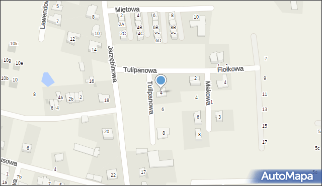 Kiełczówek, Tulipanowa, 4, mapa Kiełczówek