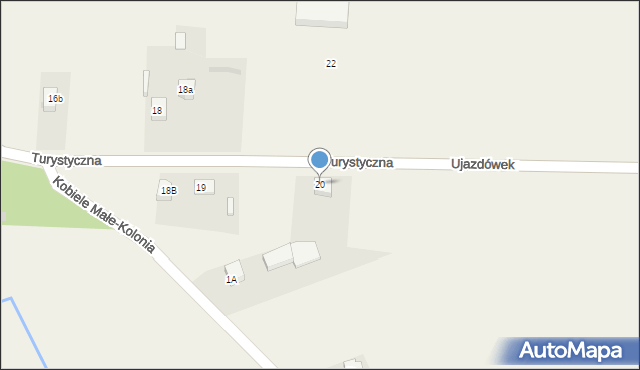 Kobiele Wielkie, Turystyczna, 20, mapa Kobiele Wielkie