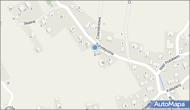 Kobylany, Turystyczna, 11, mapa Kobylany