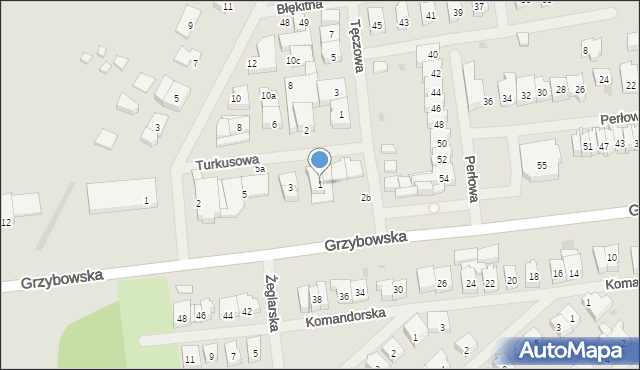 Kołobrzeg, Turkusowa, 1, mapa Kołobrzegu