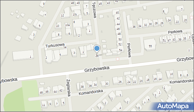 Kołobrzeg, Turkusowa, 2b, mapa Kołobrzegu