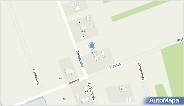 Korczew, Turkusowa, 6, mapa Korczew