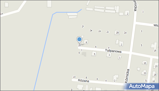 Kostrzyn, Tulipanowa, 10, mapa Kostrzyn