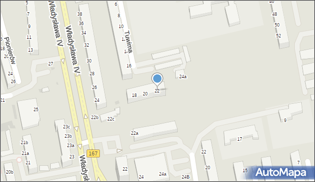 Koszalin, Tuwima Juliana, 22, mapa Koszalina