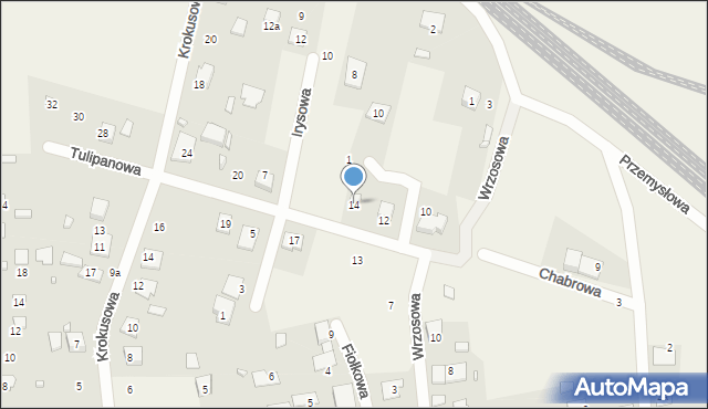 Koszęcin, Tulipanowa, 14, mapa Koszęcin