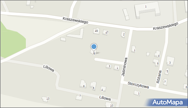 Kożuchów, Tulipanowa, 6, mapa Kożuchów