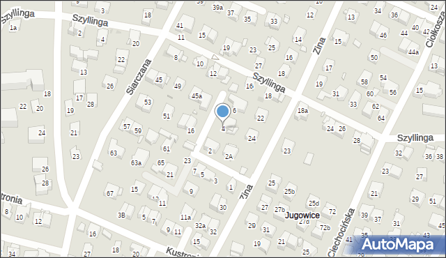 Kraków, Tulipanowa, 4, mapa Krakowa