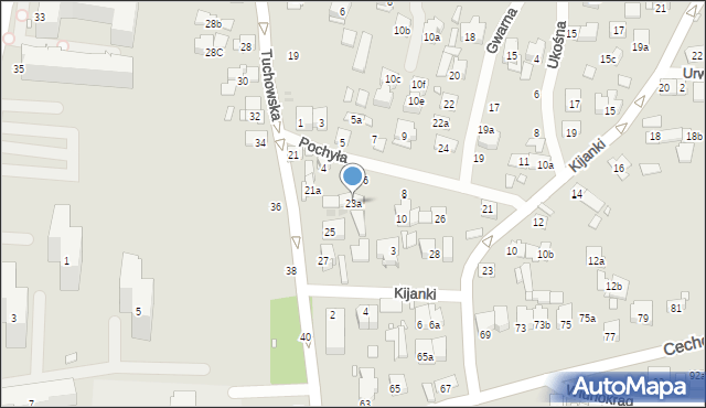 Kraków, Tuchowska, 23a, mapa Krakowa