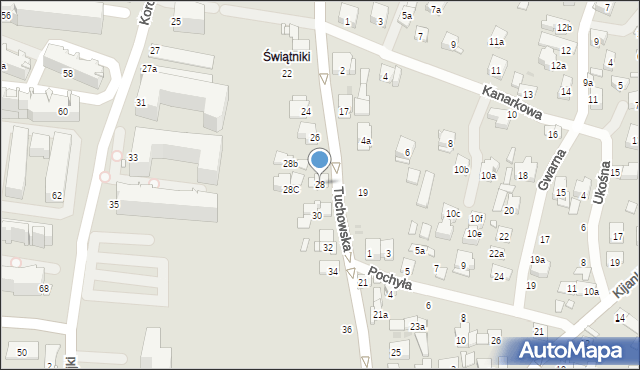 Kraków, Tuchowska, 28, mapa Krakowa