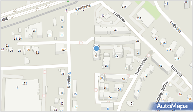 Kraków, Tuchowska, 4c, mapa Krakowa