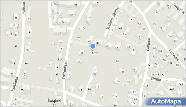 Kraków, Tuchowska, 9c, mapa Krakowa